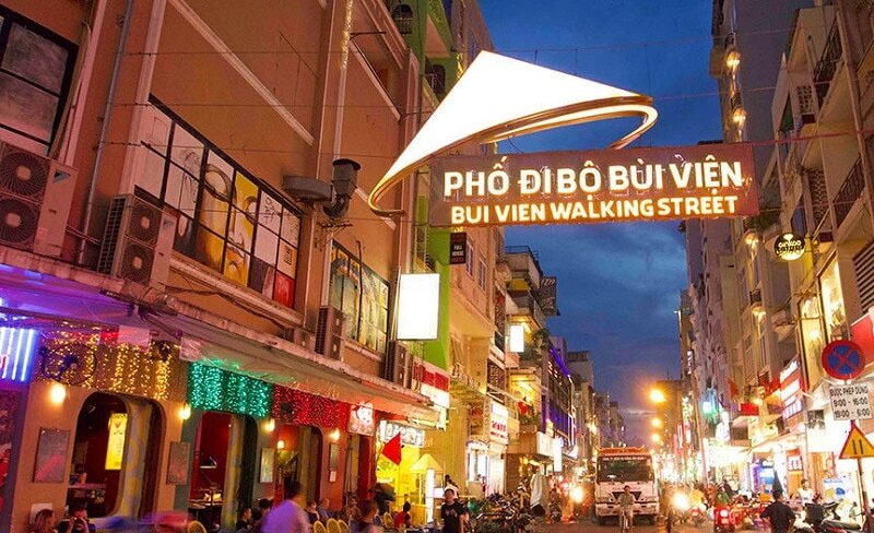 Bui Vien walking street in Vietnam